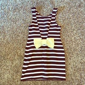 Backstage Striped Dress With Bow